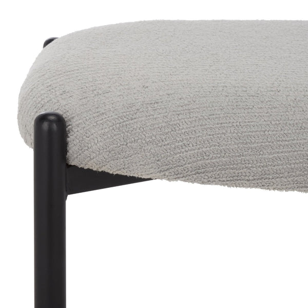 Safavieh Uwe Ottoman – Stylish Grey Cotton Footstool With Black Metal Legs For Modern Living Spaces & Decor OTT3701A