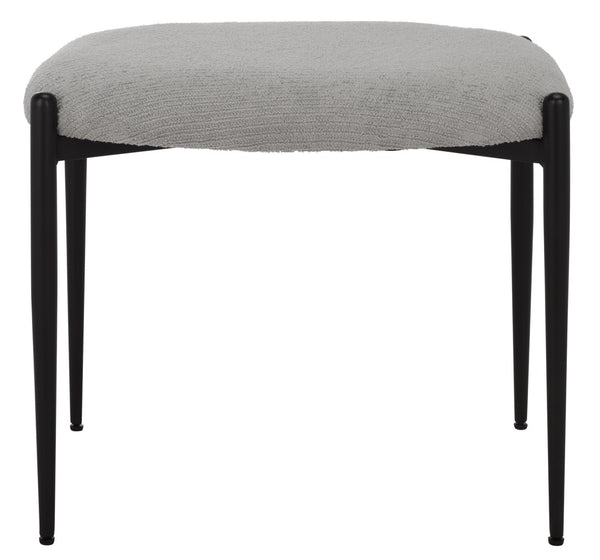Safavieh Uwe Ottoman – Stylish Grey Cotton Footstool With Black Metal Legs For Modern Living Spaces & Decor OTT3701A