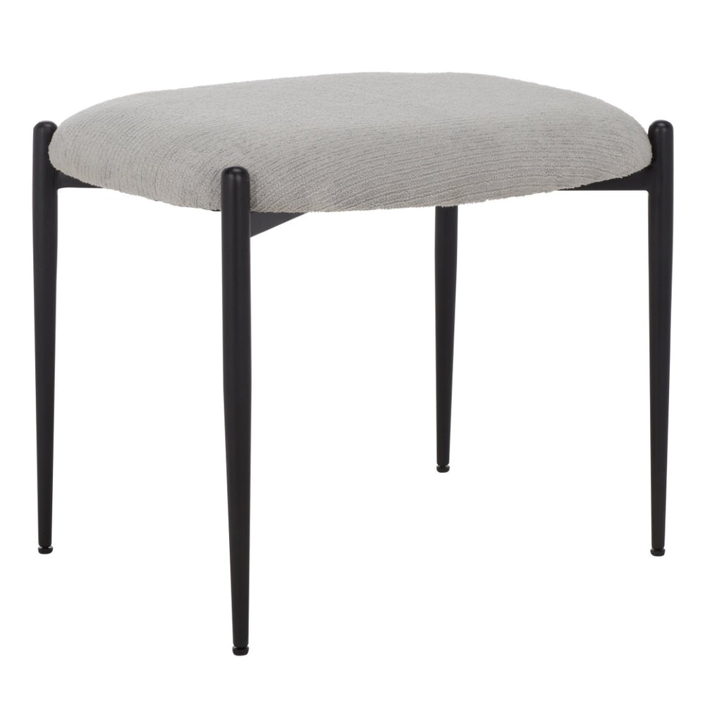 Safavieh Uwe Ottoman – Stylish Grey Cotton Footstool With Black Metal Legs For Modern Living Spaces & Decor OTT3701A