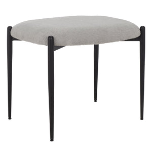 Safavieh Uwe Ottoman – Stylish Grey Cotton Footstool With Black Metal Legs For Modern Living Spaces & Decor OTT3701A