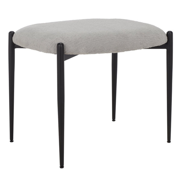 Safavieh Uwe Ottoman – Stylish Grey Cotton Footstool With Black Metal Legs For Modern Living Spaces & Decor OTT3701A