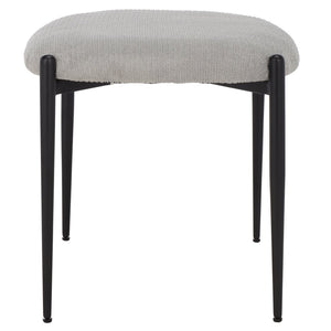 Safavieh Uwe Ottoman – Stylish Grey Cotton Footstool With Black Metal Legs For Modern Living Spaces & Decor OTT3701A