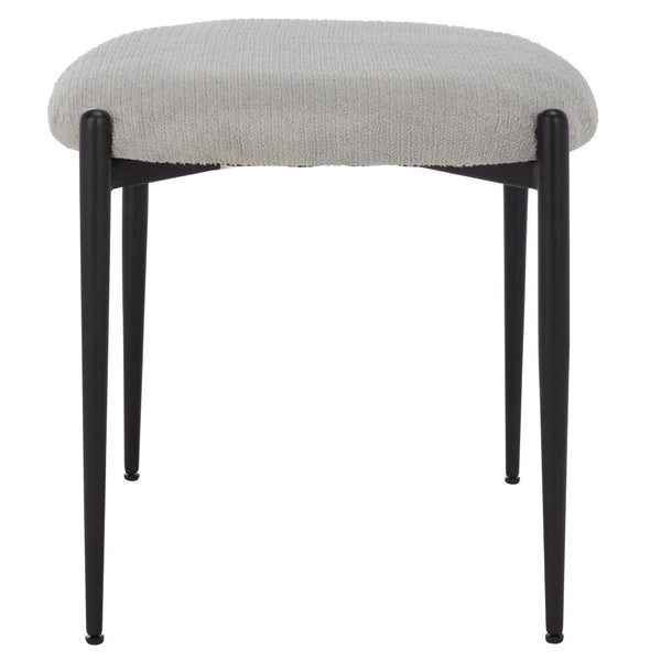 Safavieh Uwe Ottoman – Stylish Grey Cotton Footstool With Black Metal Legs For Modern Living Spaces & Decor OTT3701A