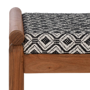 Safavieh Elmar Ottoman - Chic Navy And White Cotton Seat With Solid Mango Wood Frame For Elegant Interiors OTT3702A