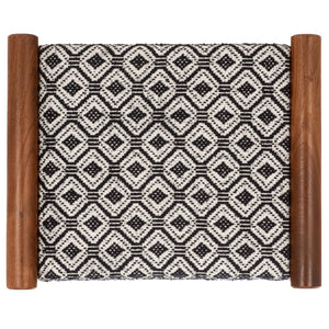 Safavieh Elmar Ottoman - Chic Navy And White Cotton Seat With Solid Mango Wood Frame For Elegant Interiors OTT3702A