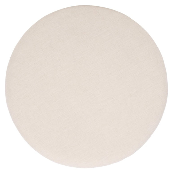 Safavieh Bogdana Round Ottoman Cream Upholstered Seat with Gold Metal Frame Glam Accent OTT3705A