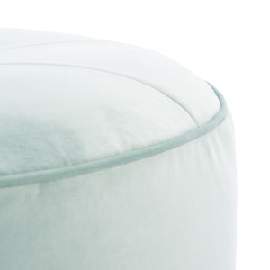 Safavieh Amais Round Ottoman - Plush Velvet Accent For Modern Living Spaces, Sculptural Design & Versatile Use Mint OTT4501C