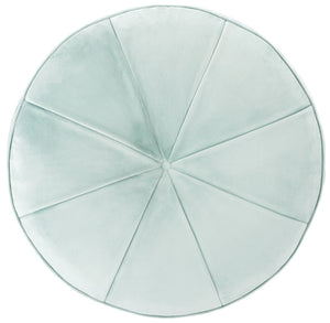 Safavieh Amais Round Ottoman - Plush Velvet Accent For Modern Living Spaces, Sculptural Design & Versatile Use Mint OTT4501C