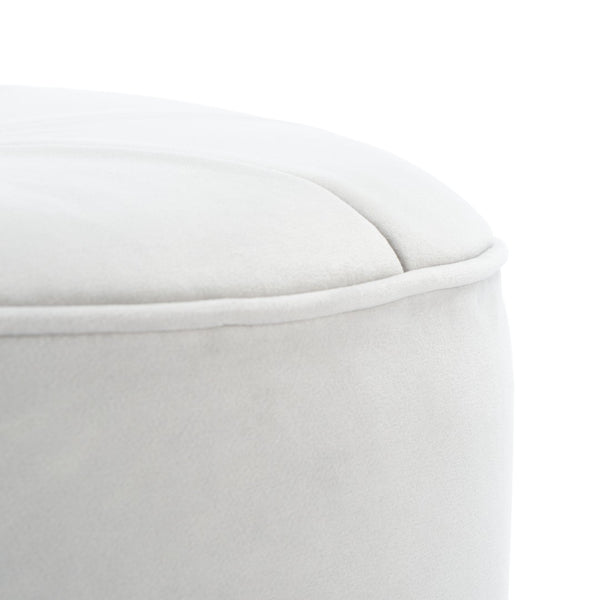 Safavieh Hawkem Cylinder Ottoman - Stylish Velvet Accent Piece For Modern Living Spaces, Multi-Functional Design Light Grey OTT4502B