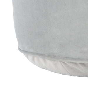 Safavieh Hawkem Cylinder Ottoman - Stylish Velvet Accent Piece For Modern Living Spaces, Multi-Functional Design Light Grey OTT4502B