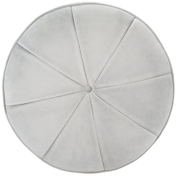 Safavieh Hawkem Cylinder Ottoman - Stylish Velvet Accent Piece For Modern Living Spaces, Multi-Functional Design Light Grey OTT4502B