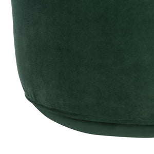 Safavieh Hawkem Cylinder Ottoman - Stylish Velvet Accent Piece For Modern Living Spaces, Multi-Functional Design Dark Emerald Green OTT4502C