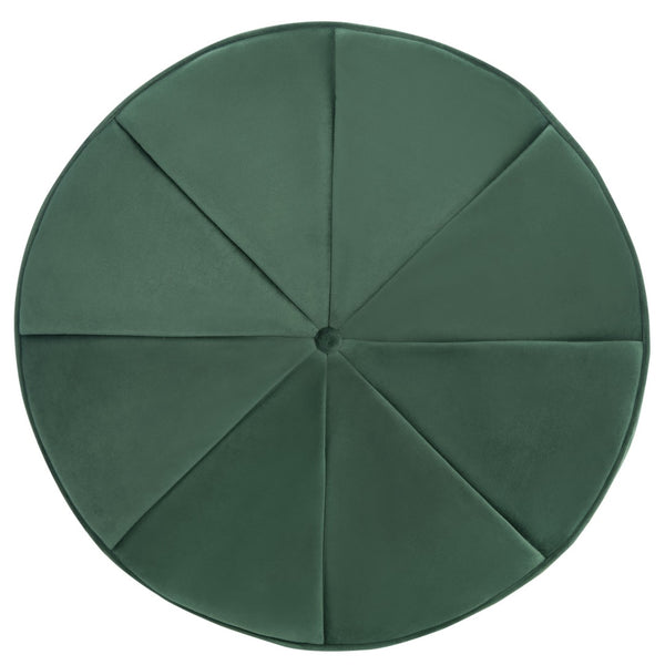Safavieh Hawkem Cylinder Ottoman - Stylish Velvet Accent Piece For Modern Living Spaces, Multi-Functional Design Dark Emerald Green OTT4502C
