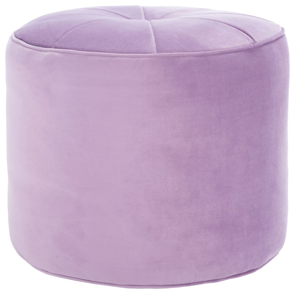 Safavieh Hawkem Cylinder Ottoman - Stylish Velvet Accent Piece For Modern Living Spaces, Multi-Functional Design Lilac OTT4502D