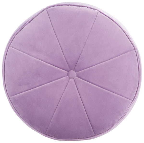 Safavieh Hawkem Cylinder Ottoman - Stylish Velvet Accent Piece For Modern Living Spaces, Multi-Functional Design Lilac OTT4502D