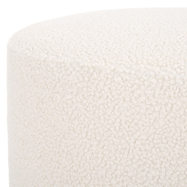 Safavieh Riah Plush Boucle Round Ottoman – Modern Versatile Accent For Living Room, Footrest & Tabletop Use Off White / Natural OTT4504B