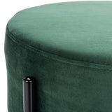 Safavieh Lisbon Round Ottoman Malachite Green / Black OTT6202A