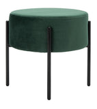 Safavieh Lisbon Round Ottoman Malachite Green / Black OTT6202A