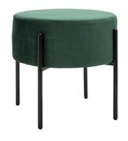 Safavieh Lisbon Round Ottoman Malachite Green / Black OTT6202A