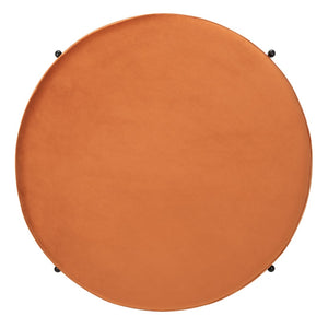 Safavieh Lisbon Round Cocktail Ottoman - Luxurious Velvet Accent For Modern Living Rooms, Multi-Use Design Sienna / Black OTT6203B