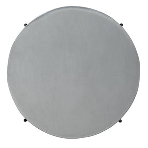 Safavieh Lisbon Round Cocktail Ottoman - Luxurious Velvet Accent For Modern Living Rooms, Multi-Use Design Grey / Black OTT6203C
