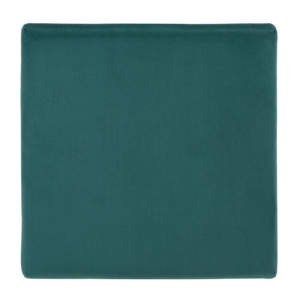 Safavieh Fleur Square Ottoman - Luxurious Emerald Velvet With Gold Quatrefoil Base For Glamorous Interiors OTT6205B