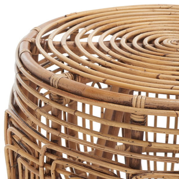 Safavieh Jacana Round Ottoman - Coastal-Chic Rattan Accent Piece For Extra Seating & Stylish Décor Solutions OTT6500A