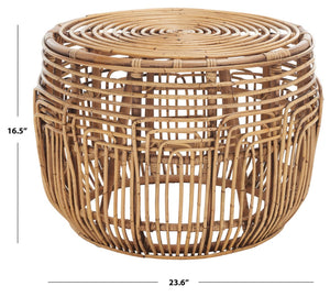 Safavieh Jacana Round Ottoman - Coastal-Chic Rattan Accent Piece For Extra Seating & Stylish Décor Solutions OTT6500A
