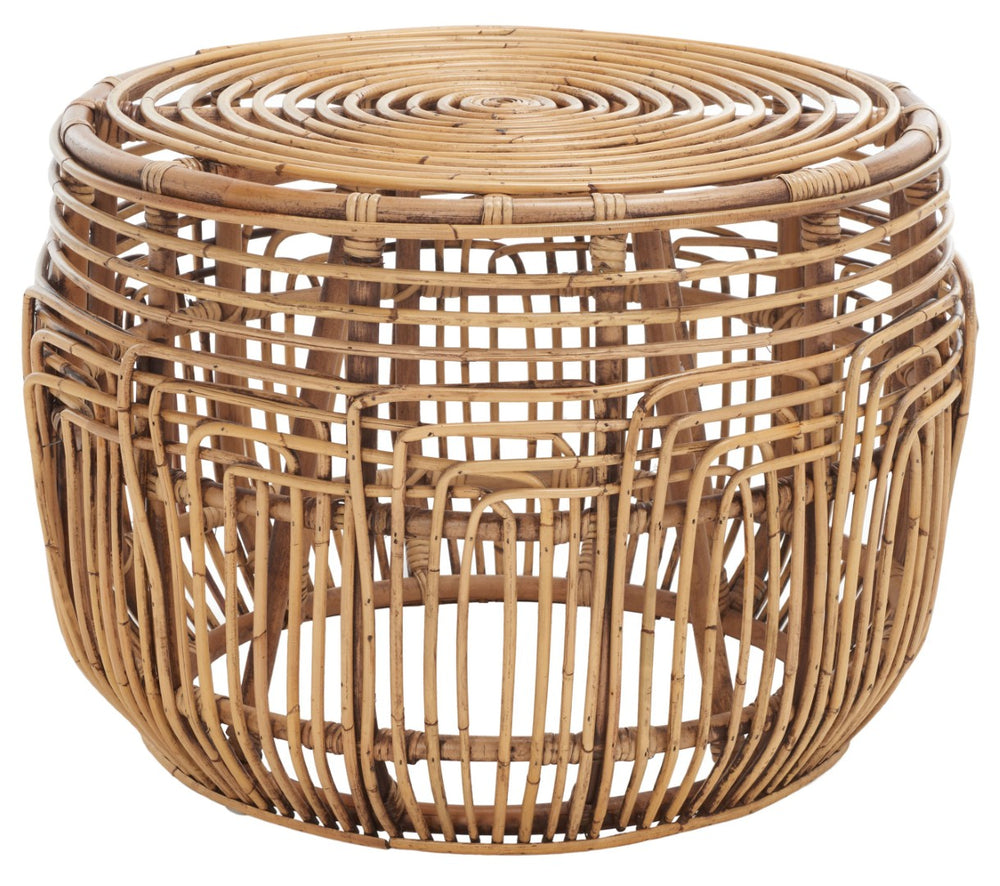 Safavieh Jacana Round Ottoman - Coastal-Chic Rattan Accent Piece For Extra Seating & Stylish Décor Solutions OTT6500A