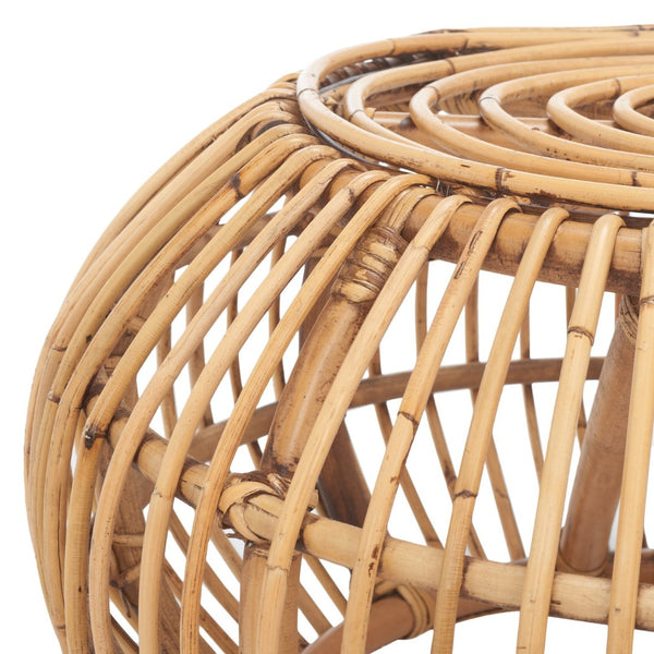 Safavieh Jacynda Round Ottoman - Coastal-Chic Rattan Footrest, Extra Seating & Stylish Low Table In Honey Brown OTT6501A
