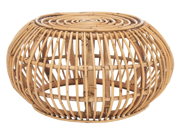 Safavieh Jacynda Round Ottoman - Coastal-Chic Rattan Footrest, Extra Seating & Stylish Low Table In Honey Brown OTT6501A