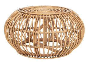Safavieh Jacynda Round Ottoman - Coastal-Chic Rattan Footrest, Extra Seating & Stylish Low Table In Honey Brown OTT6501A