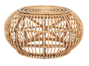 Safavieh Jacynda Round Ottoman - Coastal-Chic Rattan Footrest, Extra Seating & Stylish Low Table In Honey Brown OTT6501A