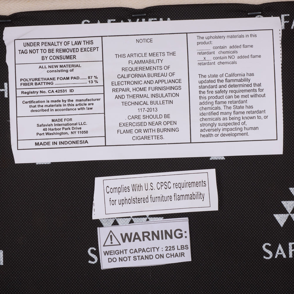 Safavieh Iveliz Ottoman With Cushion - Natural & White Elegance For Modern Living Rooms & Cozy Spaces Natural ,White Mendong ,Metal Ott6504a