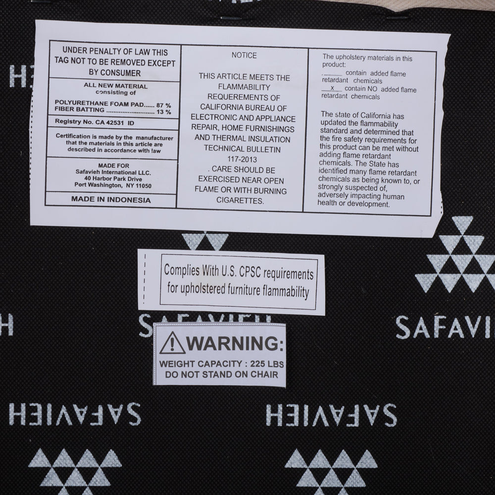 Safavieh Iveliz Ottoman With Cushion - Elegant Dark Natural & White Design For Modern Living Spaces Dark Natural ,White Banana  ,Metal Ott6504b