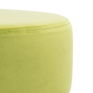 Safavieh Abrea Round Ottoman - Plush Velvet Accent With Open Hairpin Legs For Stylish Seating & Footrest Pear/Gold OTT7500A