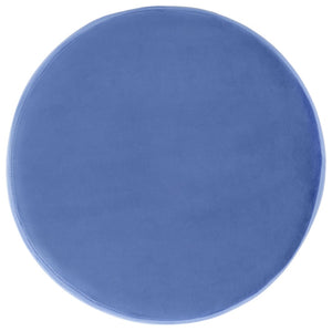 Safavieh Abrea Round Ottoman - Plush Velvet Accent With Open Hairpin Legs For Stylish Seating & Footrest Steel Blue / Gold OTT7500B