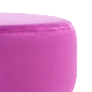 Safavieh Abrea Round Ottoman - Plush Velvet Accent With Open Hairpin Legs For Stylish Seating & Footrest Boysenberry / Gold OTT7500C