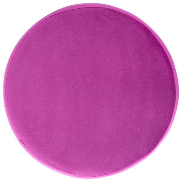 Safavieh Abrea Round Ottoman - Plush Velvet Accent With Open Hairpin Legs For Stylish Seating & Footrest Boysenberry / Gold OTT7500C