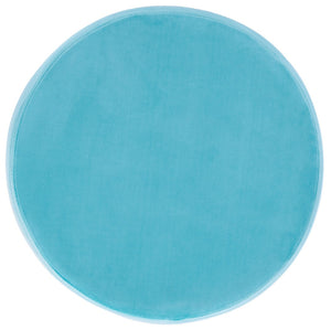 Safavieh Abrea Round Ottoman - Plush Velvet Accent With Open Hairpin Legs For Stylish Seating & Footrest Aqua / Gold OTT7500D