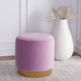 Safavieh Azai Round Ottoman Lilac / Gold OTT7501A