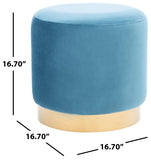 Safavieh Azai Round Ottoman Sky Blue / Gold OTT7501C