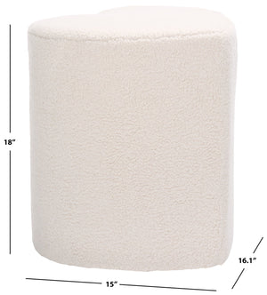 Safavieh Milena Heart-shaped Ivory Ottoman - Stylish Plywood & Foam Design For Chic Home Decor & Comfort Ivory Plywood,Fabric,Foam Ott7502a