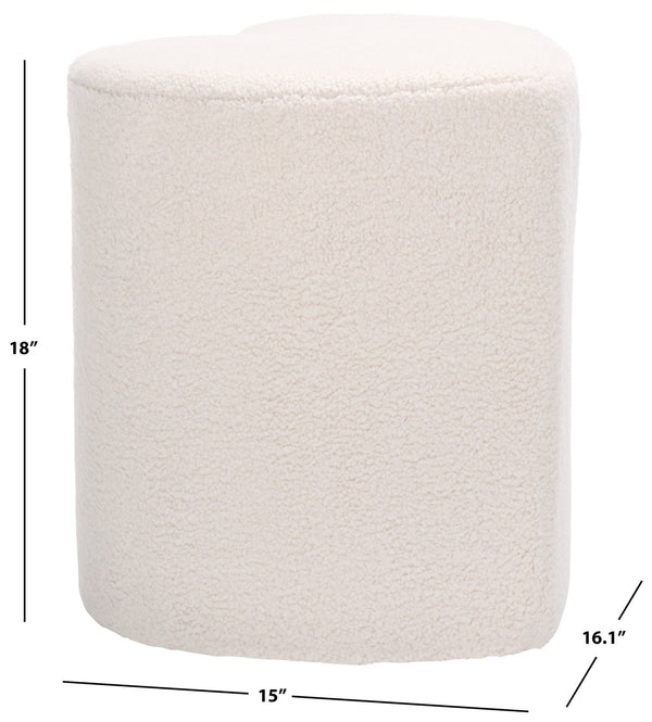 Safavieh Milena Heart-shaped Ivory Ottoman - Stylish Plywood & Foam Design For Chic Home Decor & Comfort Ivory Plywood,Fabric,Foam Ott7502a