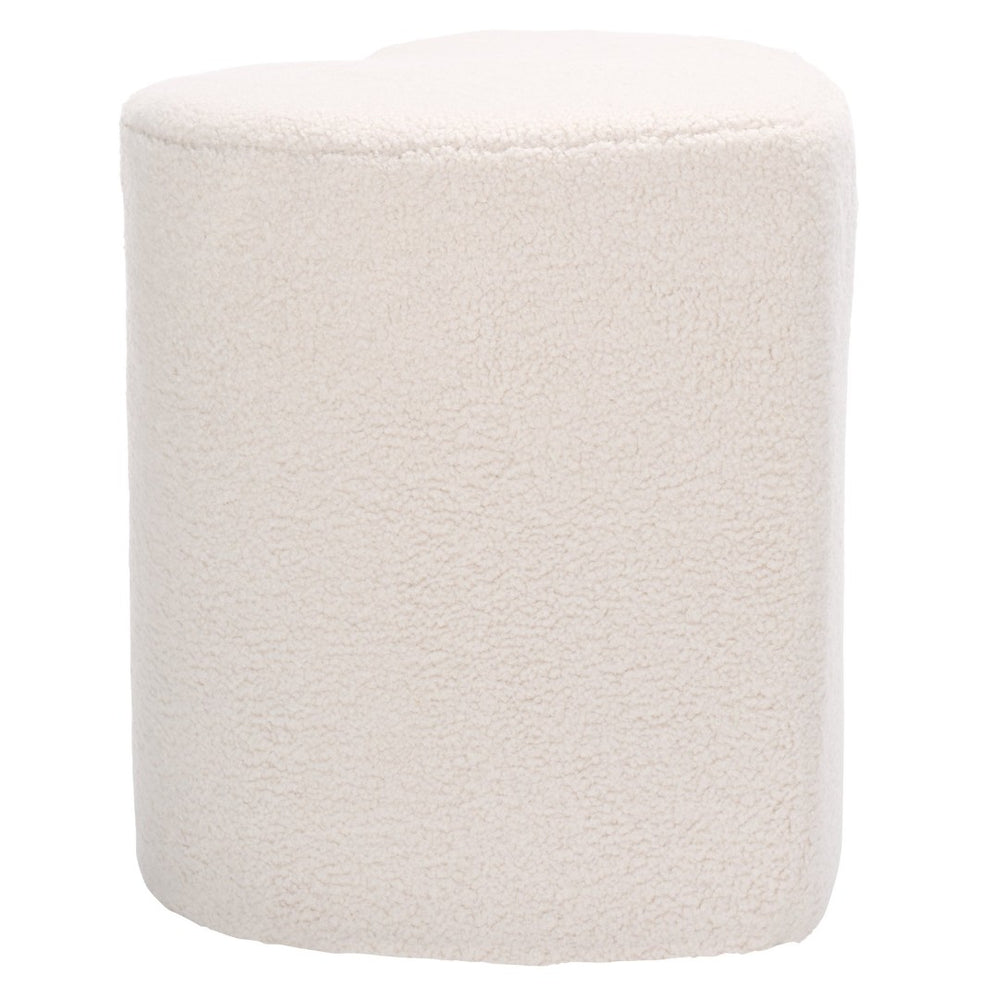 Safavieh Milena Heart-Shaped Ottoman In Soft Ivory – Whimsical Sherpa Upholstered Accent For Cozy Spaces OTT7502A