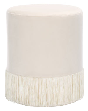 Safavieh Reika Ottoman With Elegant Tassel Design - Stylish Plywood And Fabric Accent For Any Space Ivory Plywood,Fabric,Foam Ott7506a