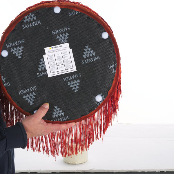 Safavieh Reika Ottoman With Elegant Tassel Design - Stylish Plywood And Fabric Accent For Any Space Rust Plywood,Fabric,Foam Ott7506b