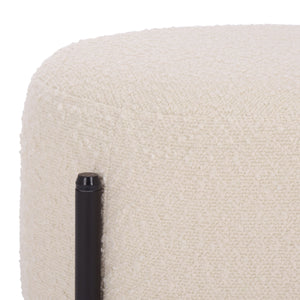 Safavieh Crius Ottoman And Bench Set - Elegant Upholstered Furniture For Stylish Living Room Comfort Creme ,Black Metal,Plywood,Fabric,Foam Ott7507a