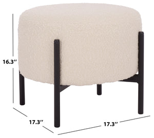 Safavieh Crius Ottoman And Bench Set - Elegant Upholstered Furniture For Stylish Living Room Comfort Creme ,Black Metal,Plywood,Fabric,Foam Ott7507a