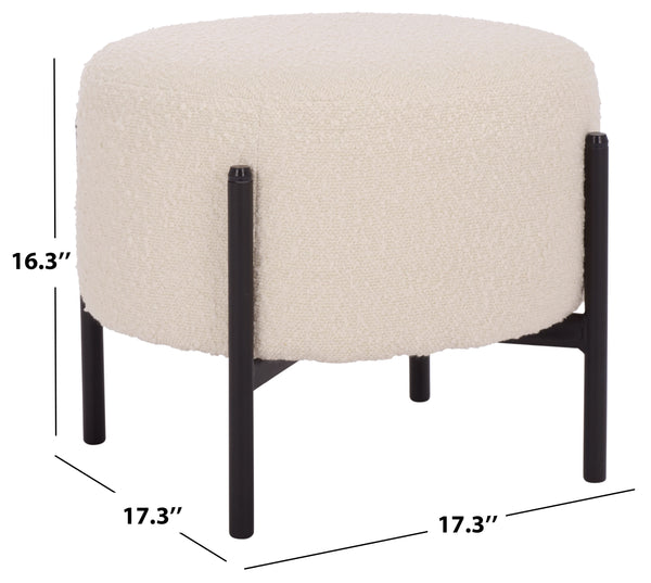 Safavieh Crius Ottoman And Bench Set - Elegant Upholstered Furniture For Stylish Living Room Comfort Creme ,Black Metal,Plywood,Fabric,Foam Ott7507a